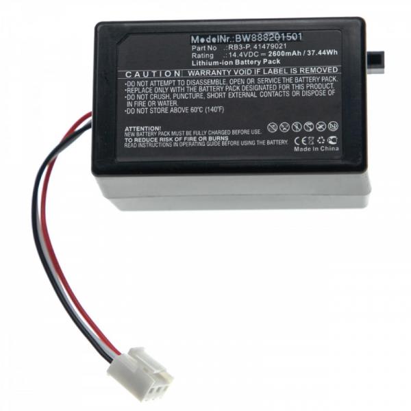 Akku für Saugroboter Toshiba VC-RCX1, VC-RV1, VC-RV2, VC-RVD1, VC-RVS2, wie 41479021, 14,4V, 2,6Ah